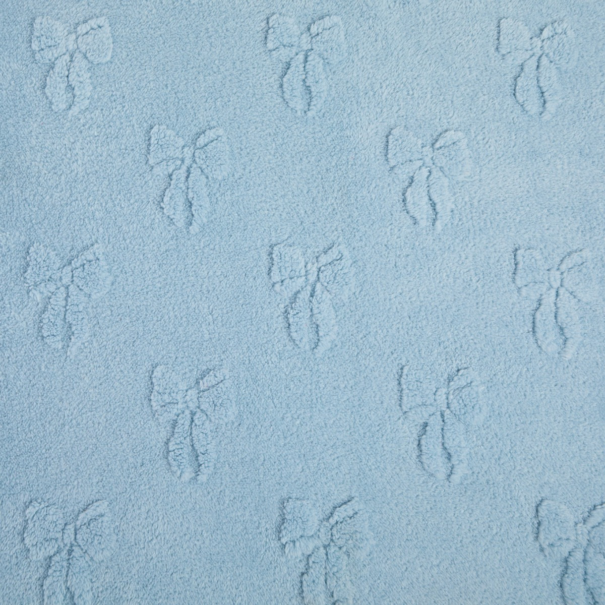OHS Tufted Bow Teddy Fleece Throw - Blue>