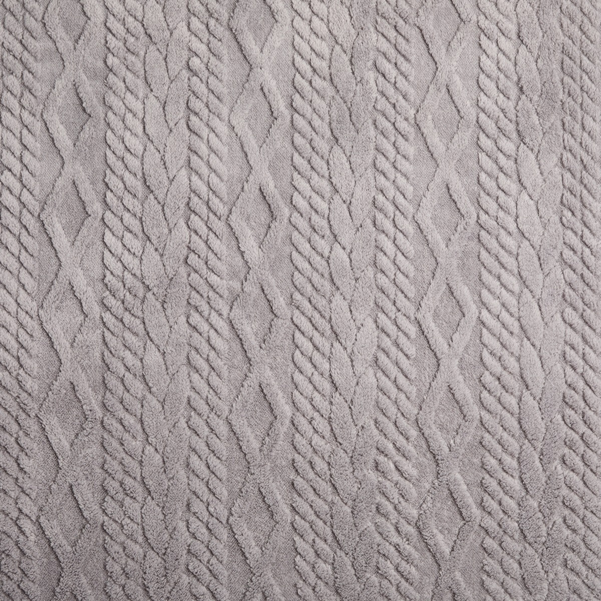 OHS Cable Knit Sherpa Throw - Grey>