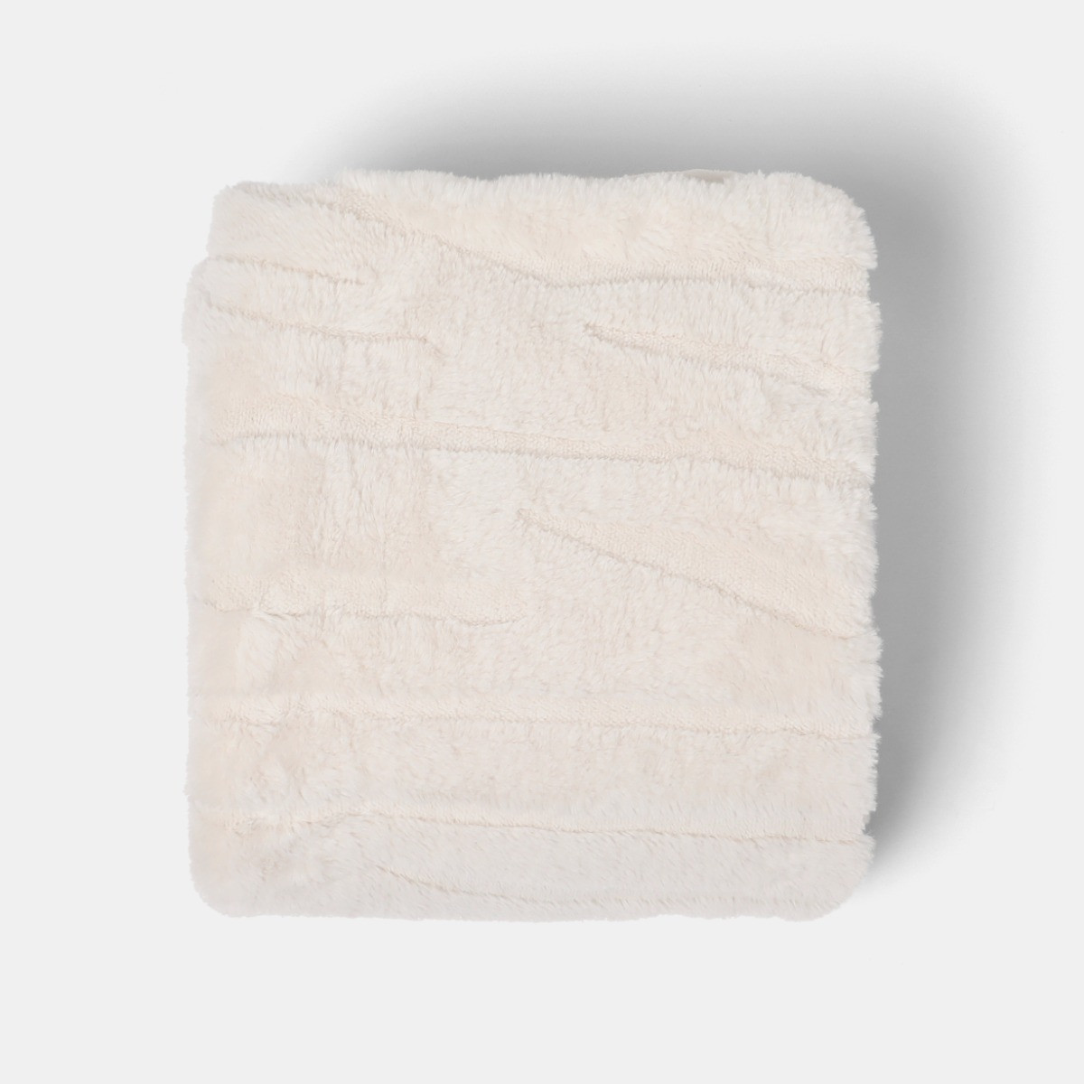OHS Carved Faux Fur Throw - Stone>