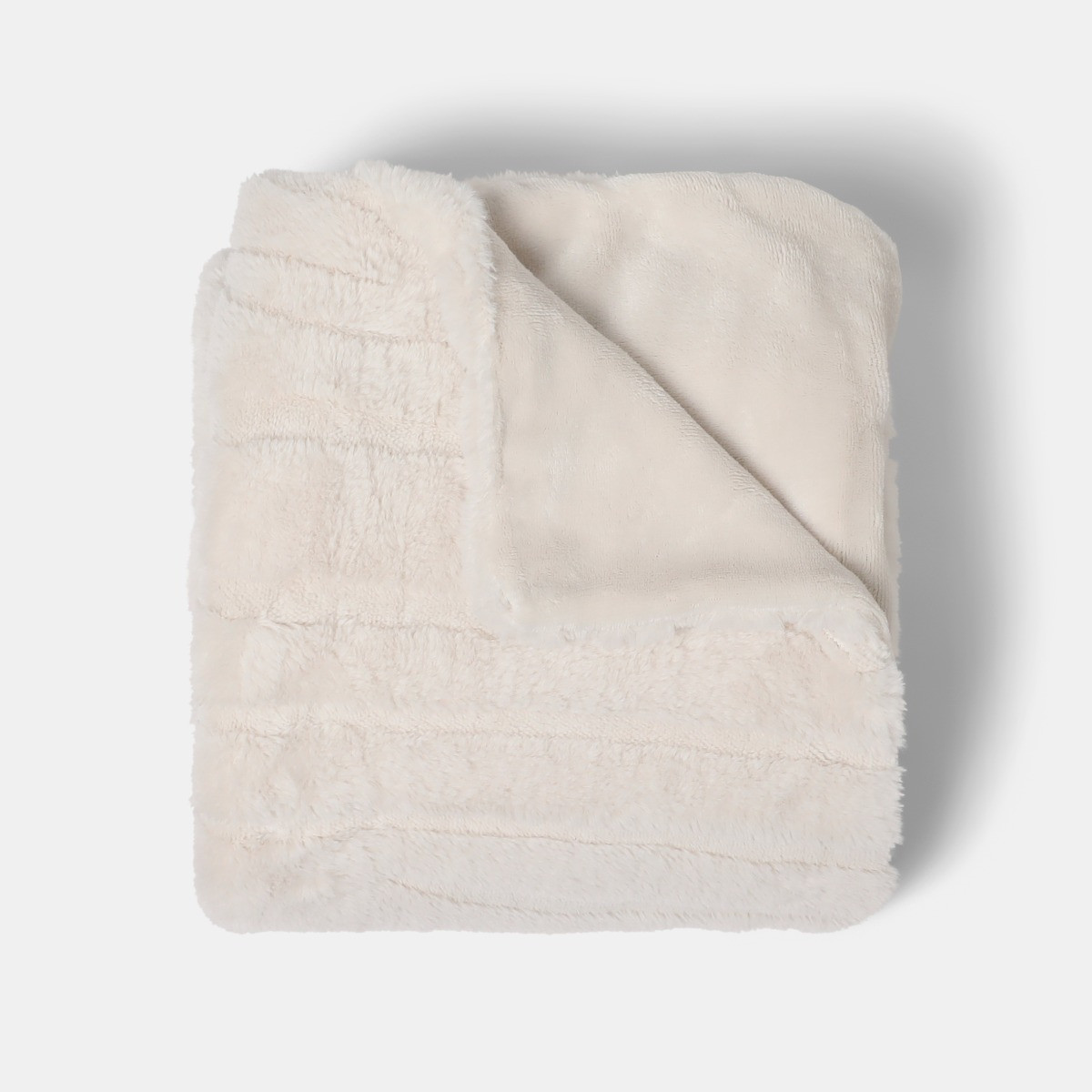 OHS Carved Faux Fur Throw - Stone>