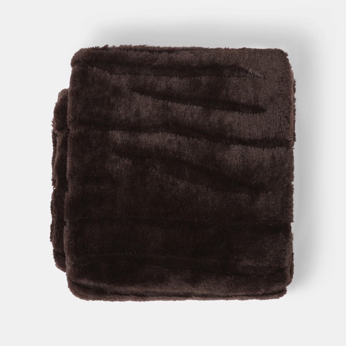 OHS Carved Faux Fur Throw - Coffee>
