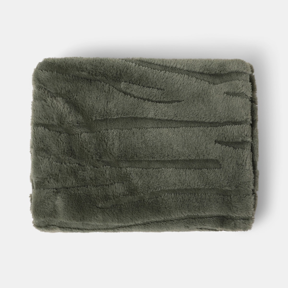 OHS Carved Faux Fur Throw - Woodland Green>