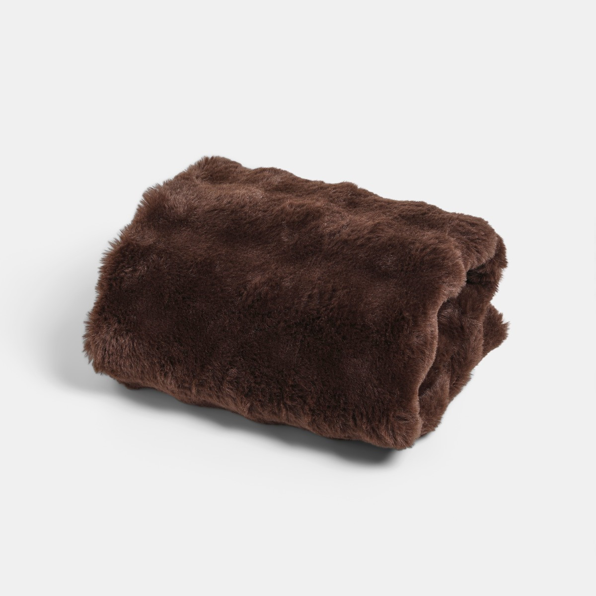 OHS Bubble Faux Fur Throw - Brown>