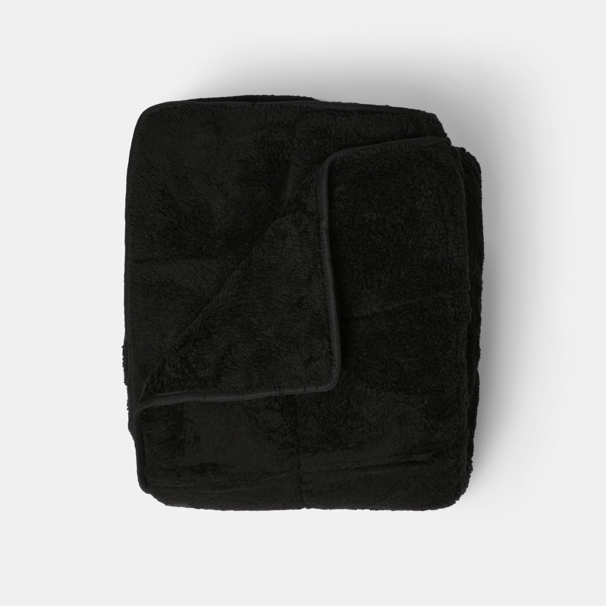OHS Teddy Fleece Quilted Weighted Blanket - Black>