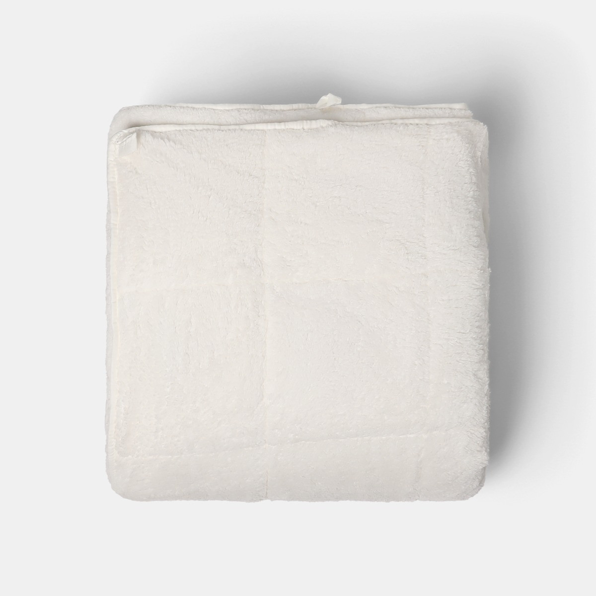 OHS Teddy Fleece Quilted Weighted Blanket - Cream>