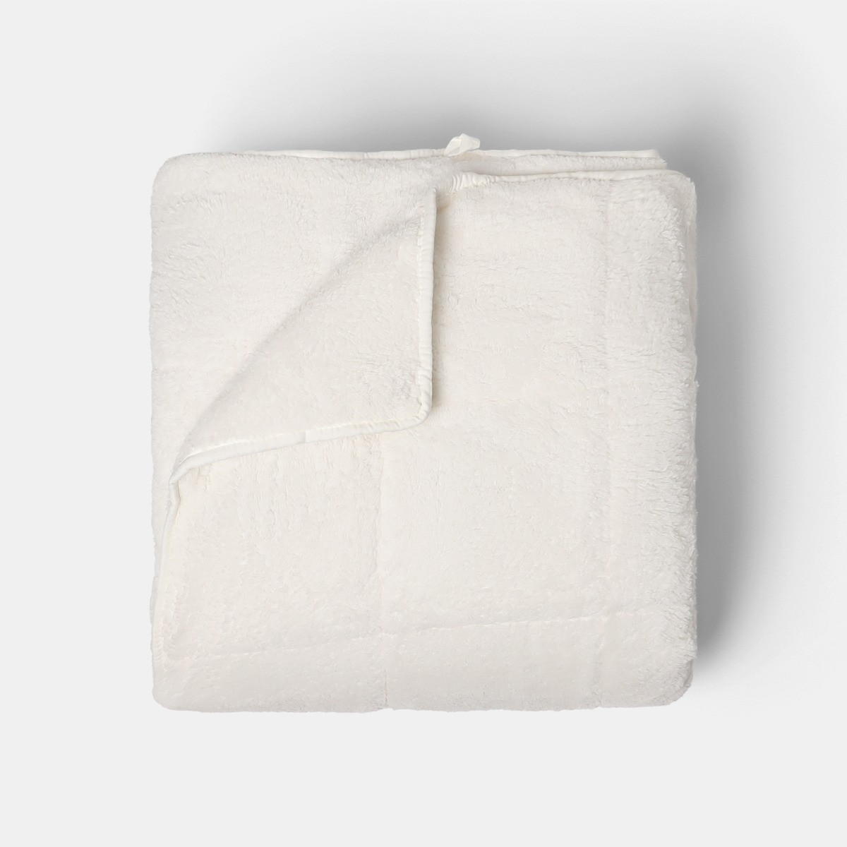 OHS Teddy Fleece Quilted Weighted Blanket - Cream>