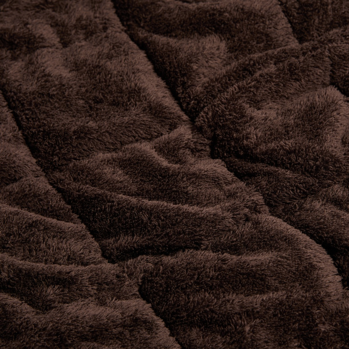 OHS Teddy Fleece Quilted Weighted Blanket - Chocolate>