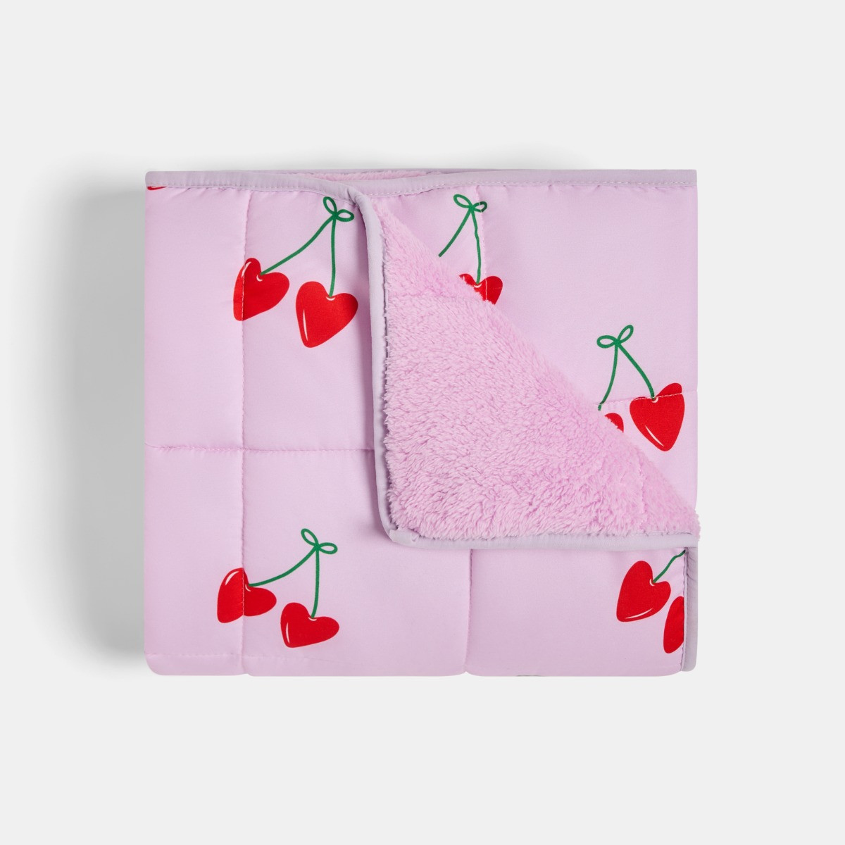 OHS Kids Heart Cherries Print Weighted Blanket, Pink - 3kg>