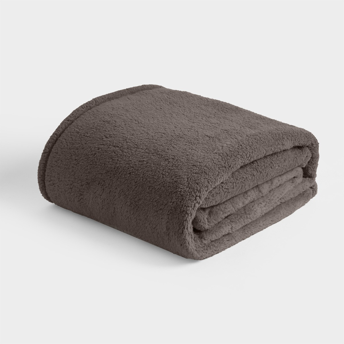 OHS Teddy Fleece Throw, Dark Grey - 150 x 200cm>