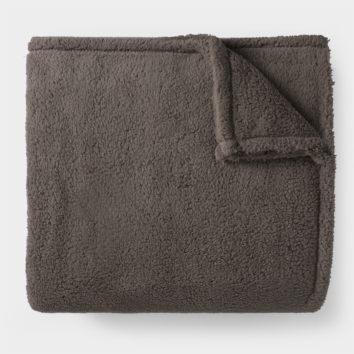 OHS Teddy Fleece Throw, Dark Grey - 200 x 240cm>