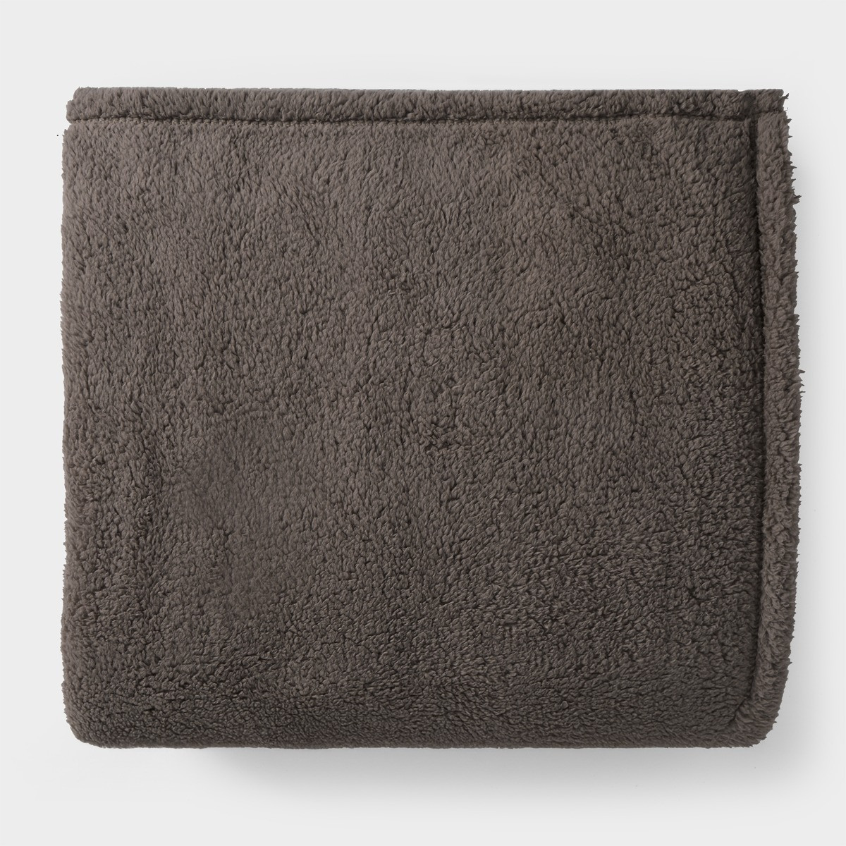 OHS Teddy Fleece Throw, Dark Grey - 150 x 200cm>