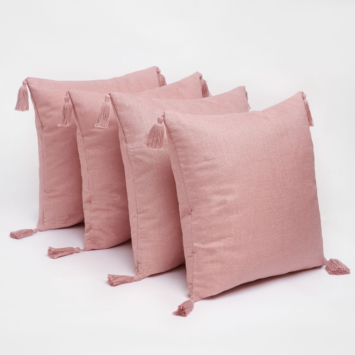 Dreamscene 4 pack Tassel Cushion Covers - Blush>