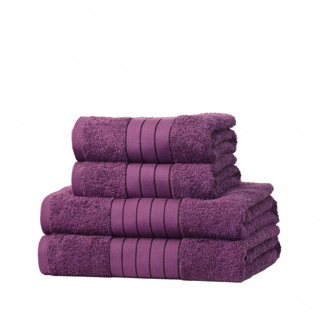 4 Piece Towel Bale Set - 100% Cotton - Grape>