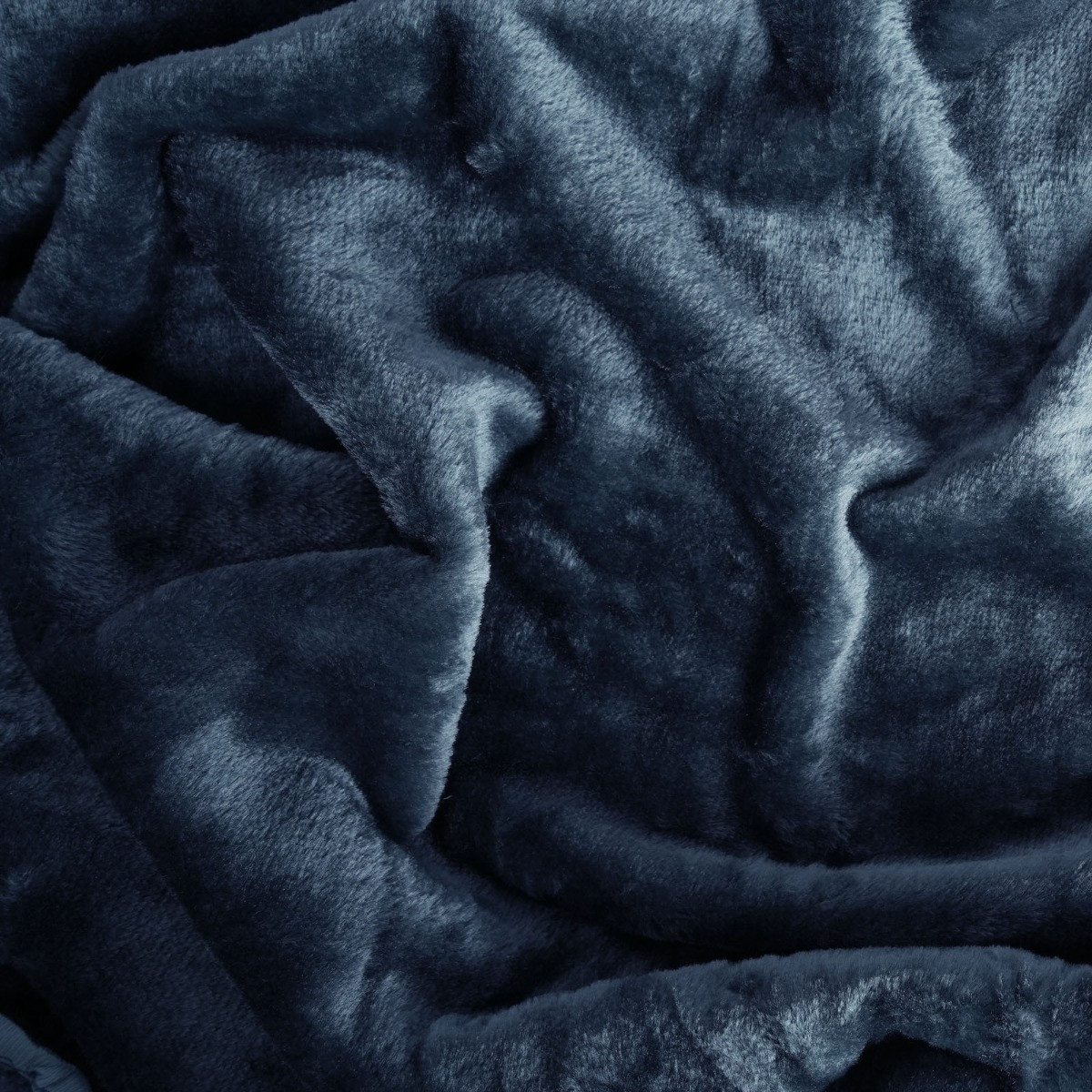 OHS Faux Fur Mink Throw - Navy>