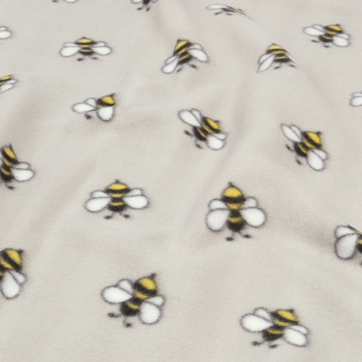 Dreamscene Bee Print Fleece Throw - Grey>