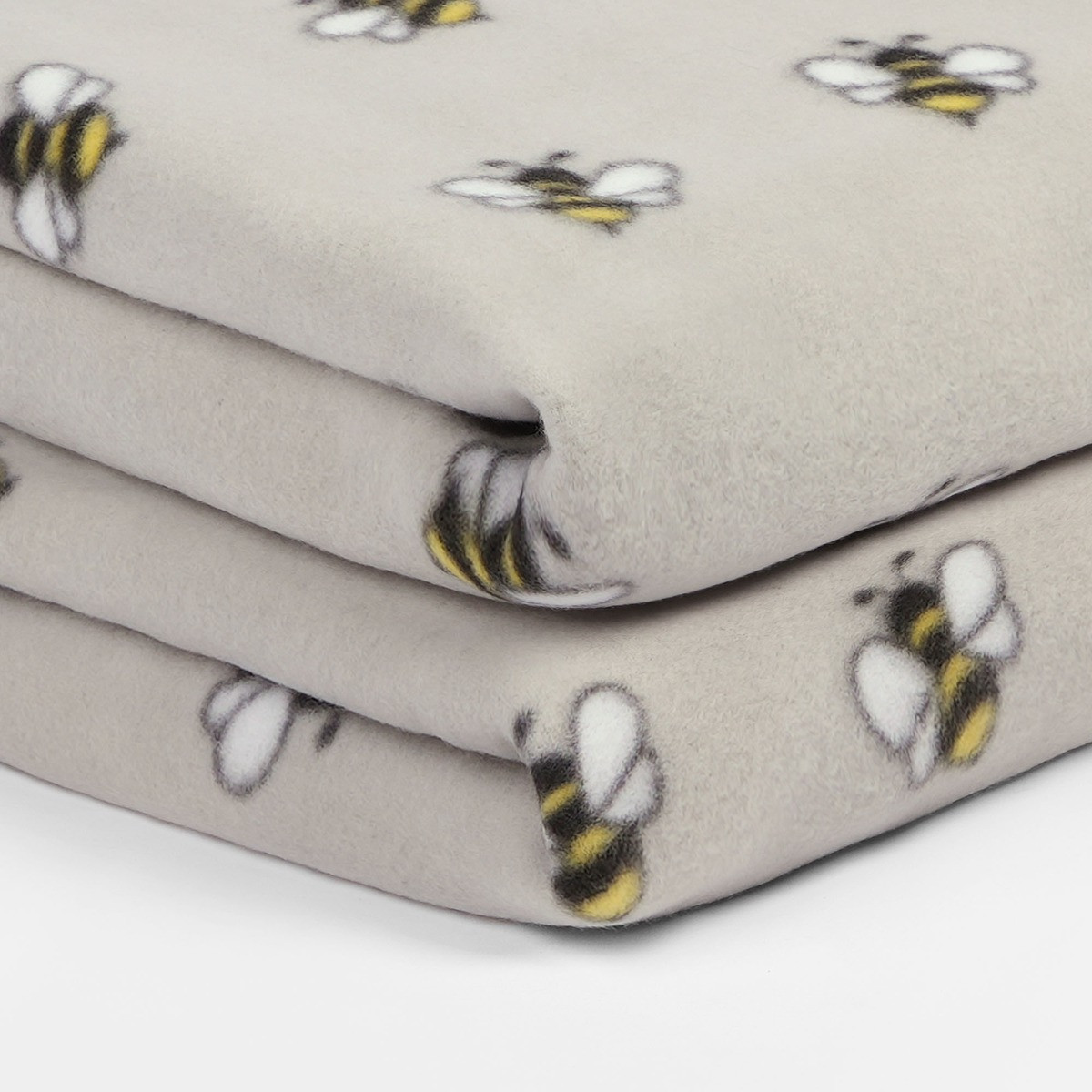 Dreamscene Bee Print Fleece Throw - Grey>