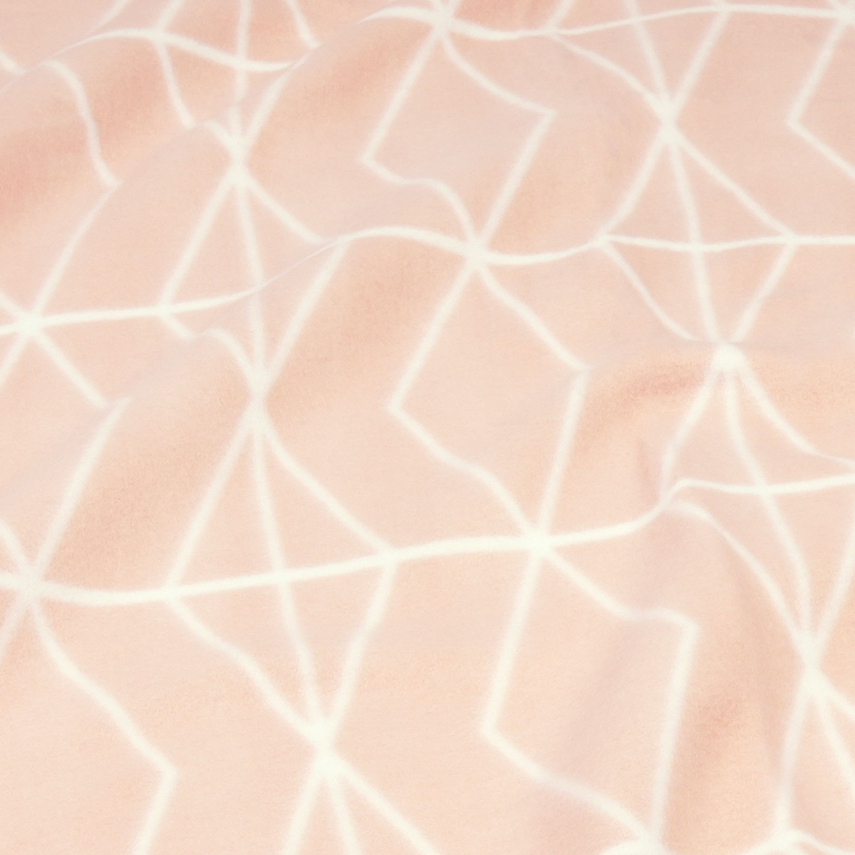 Dreamscene Geo Print Fleece Throw - Blush Pink>