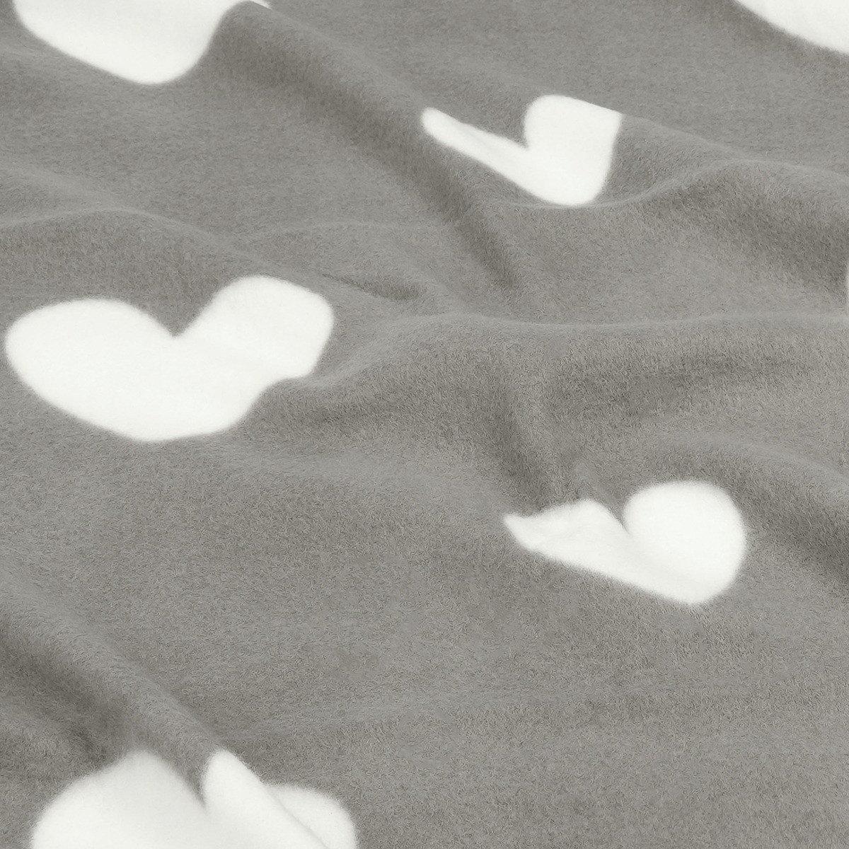 Dreamscene Heart Print Fleece Throw - Charcoal>