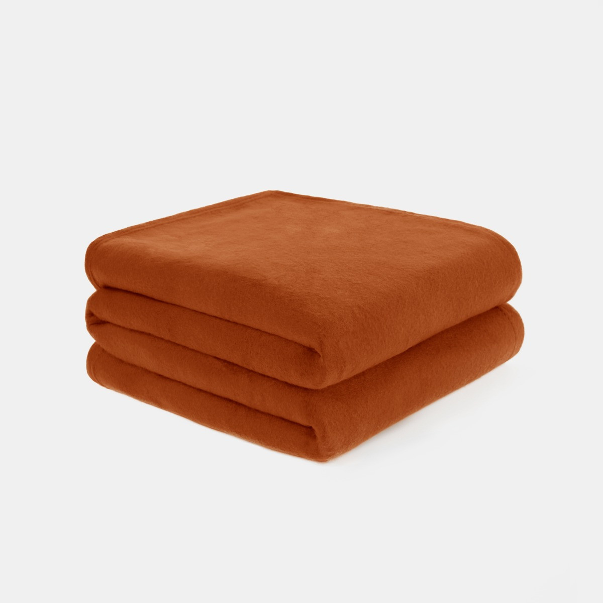OHS Plain Fleece Throw, Burnt Orange - 120 x 150cm>