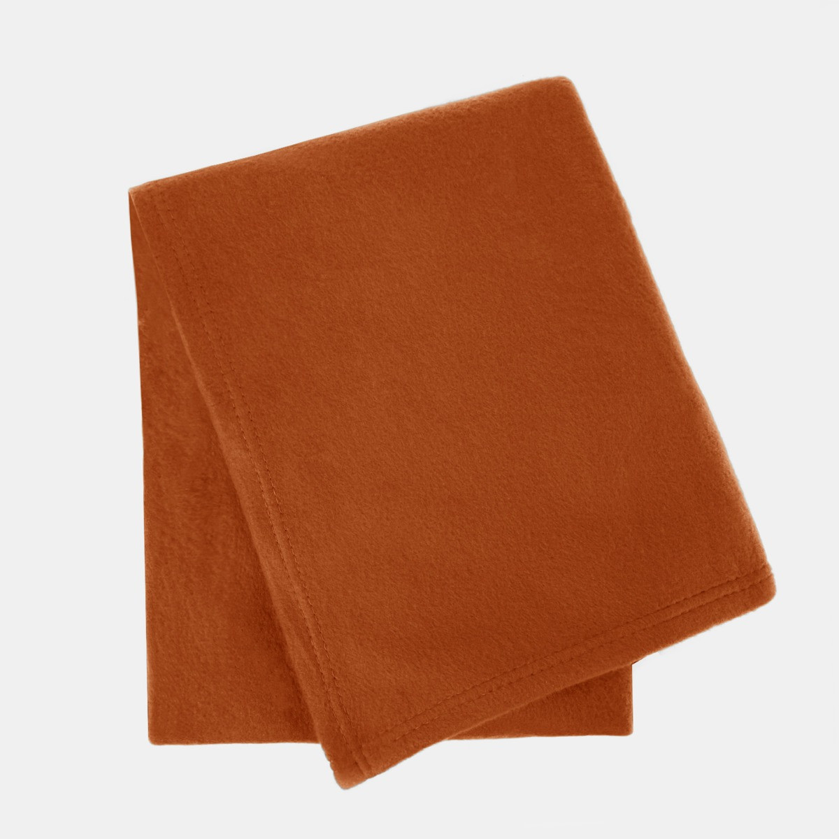 OHS Plain Fleece Throw, Burnt Orange - 120 x 150cm>