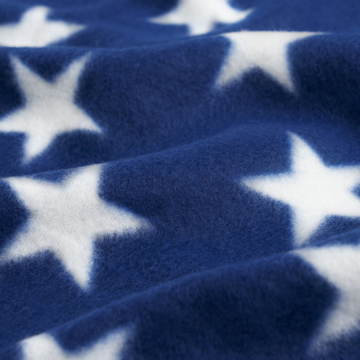 OHS Star Print Fleece Throw, Navy - 120 x 150cm>