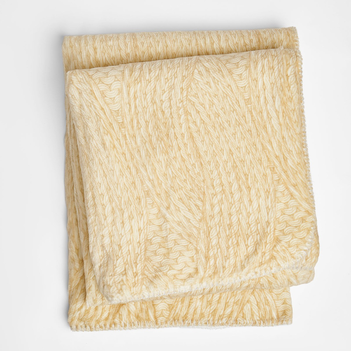 OHS Chunky Knit Sherpa Throw - Cream>