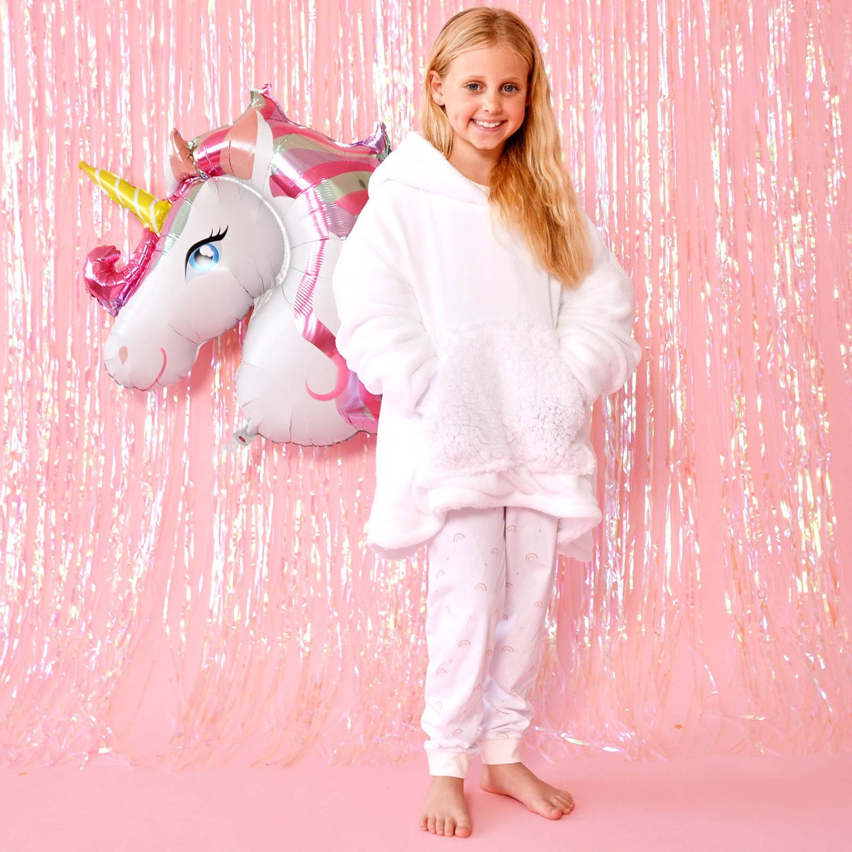 Dreamscene Unicorn Hoodie Blanket, Kids - White>
