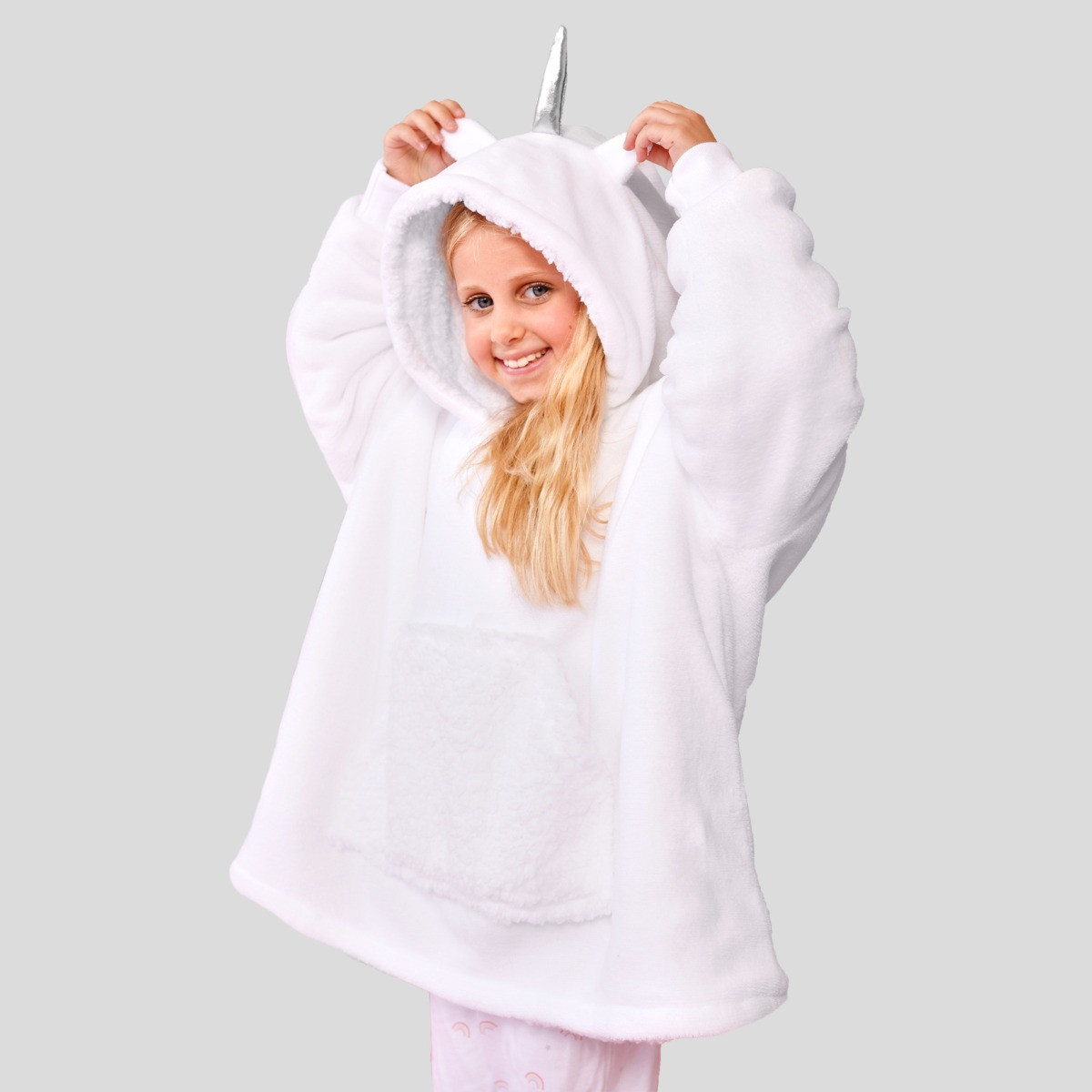 Dreamscene Unicorn Hoodie Blanket, Kids - White>
