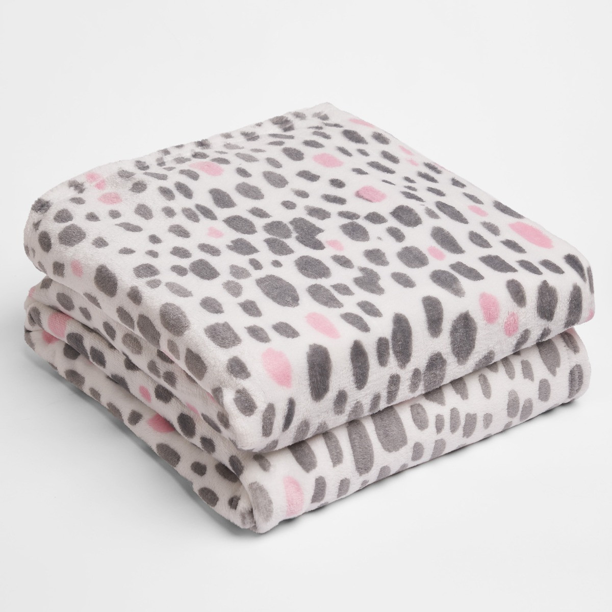 OHS Dalmatian Spots Print Supersoft Throw - Blush>