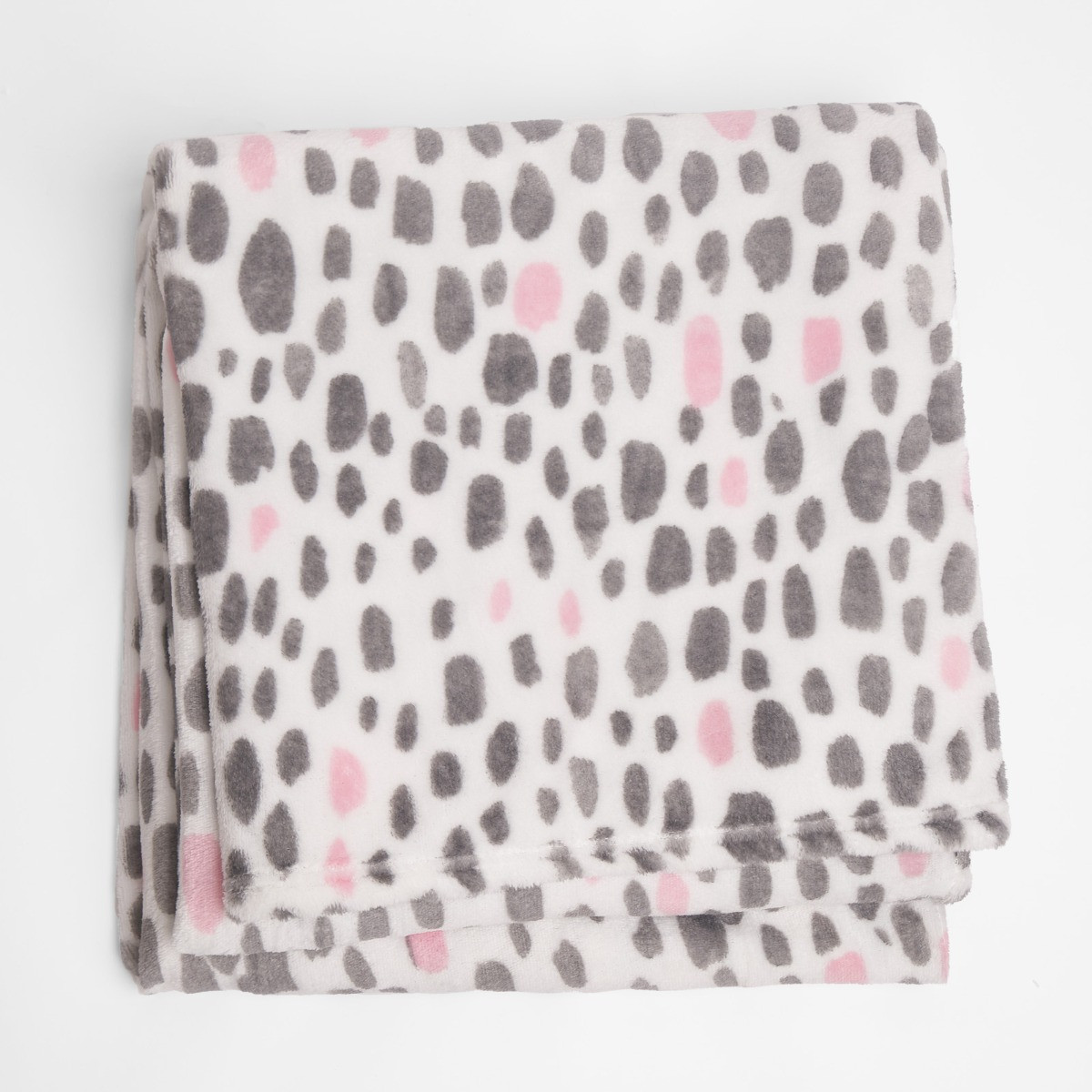Dreamscene Dalmatian Spots Print Supersoft Throw - Blush>