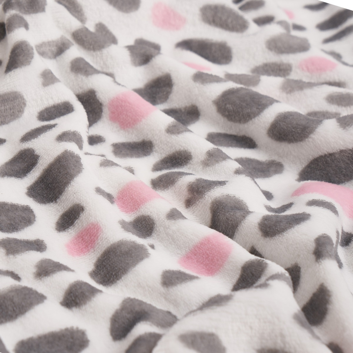 Dreamscene Dalmatian Spots Print Supersoft Throw, 150 x 200cm - Blush>
