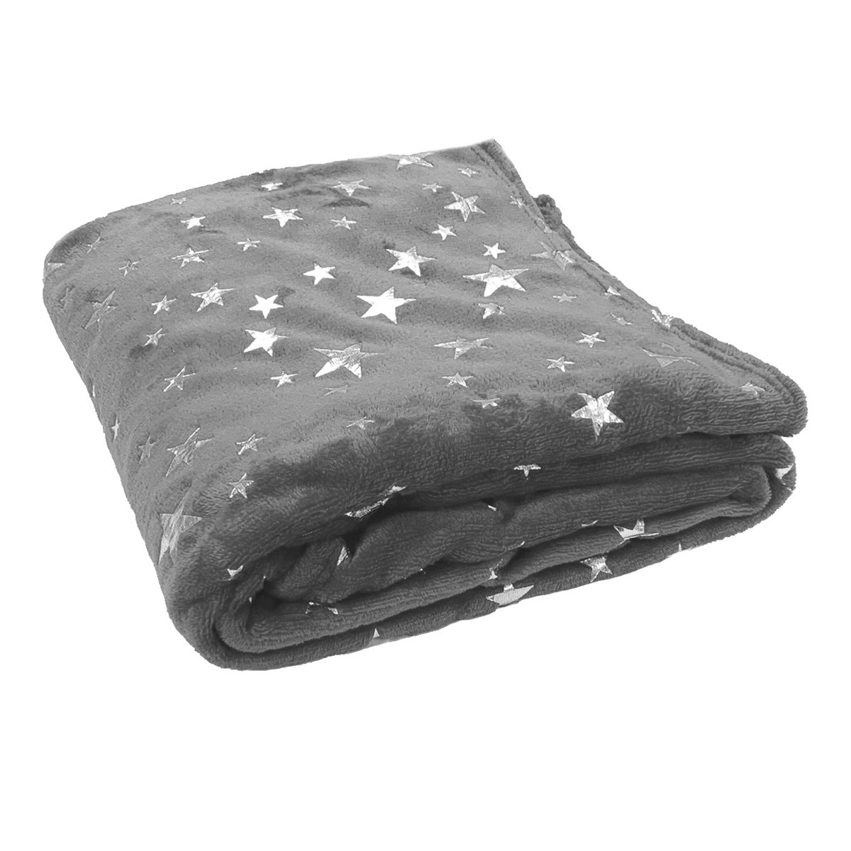OHS Supersoft Star Throw, Silver Grey - 125 x 150cm>