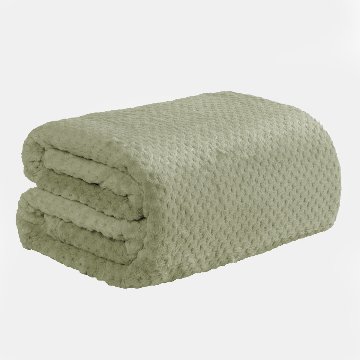 OHS Waffle Mink Throw, Sage - 200 x 240cm>