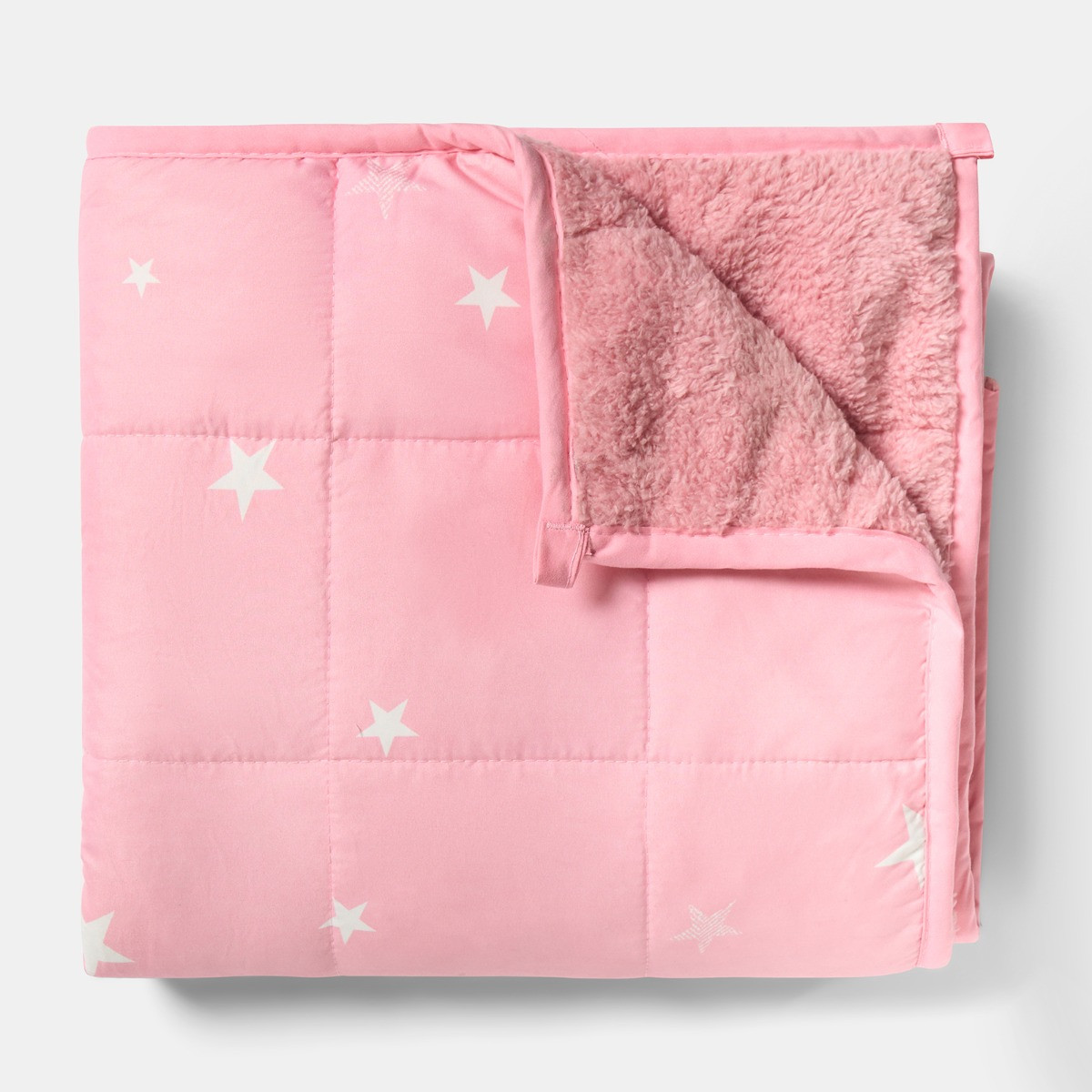 OHS Kids Star Teddy Fleece Weighted Blanket, Blush - 3kg>
