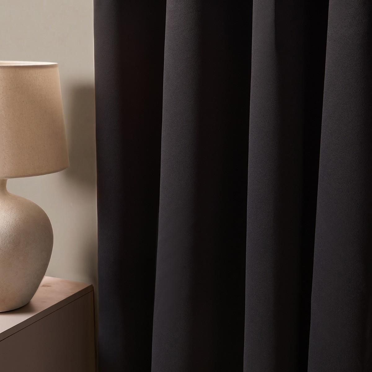 OHS Eyelet Blackout Curtains - Black>