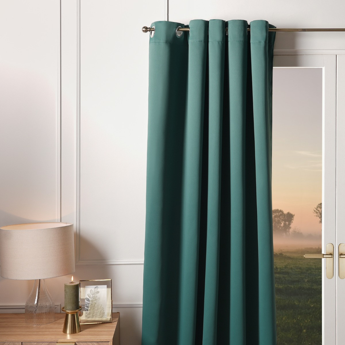 OHS Eyelet Blackout Curtains - Forest Green>