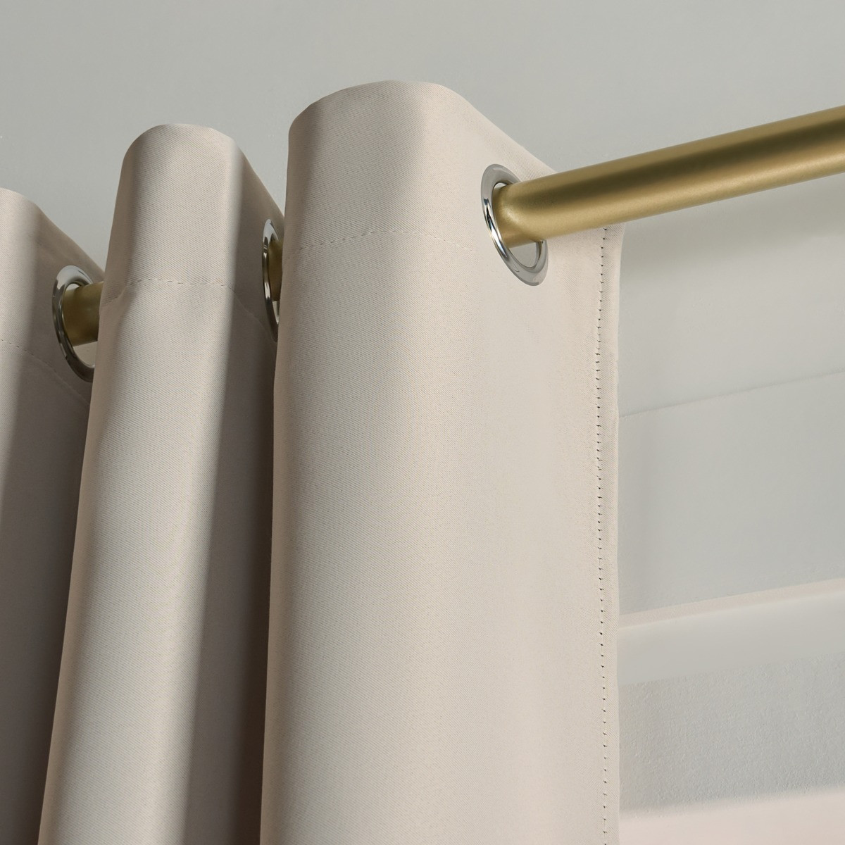 OHS Eyelet Blackout Curtains, Stone - 46 x 72">