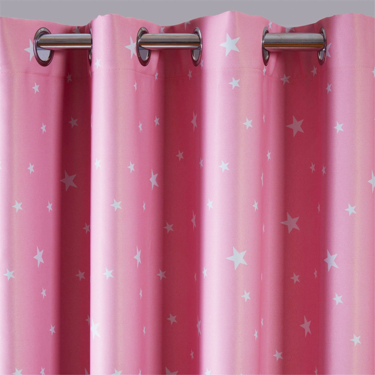 OHS Stars Blackout Eyelet Curtains - Blush Pink>