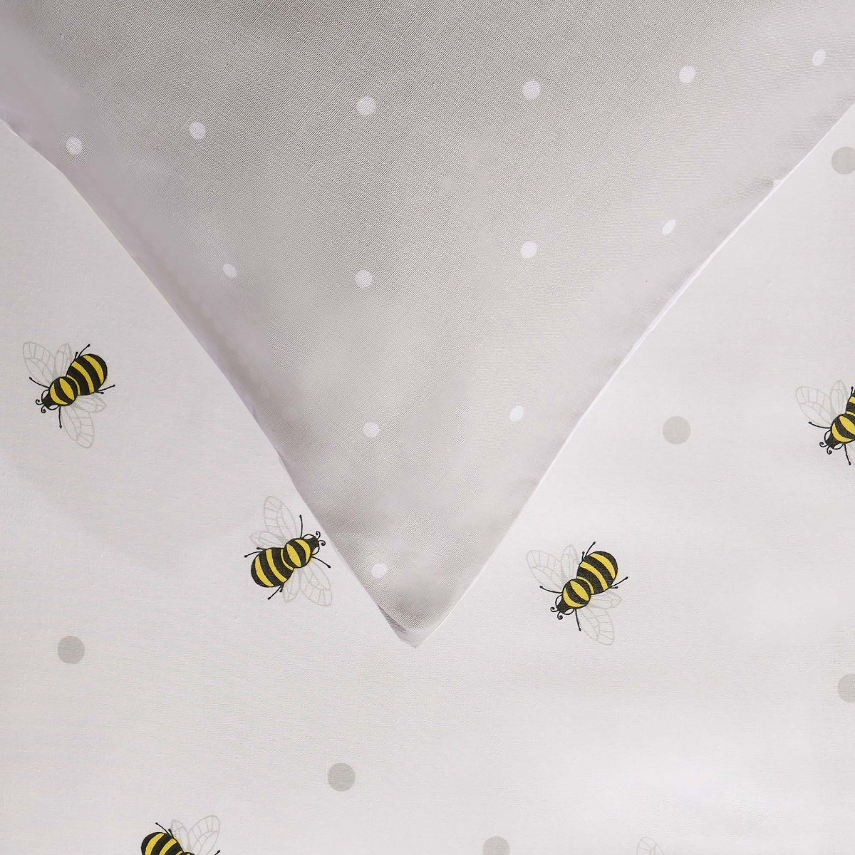 Dreamscene Bee Print Cover Duvet Set - White>