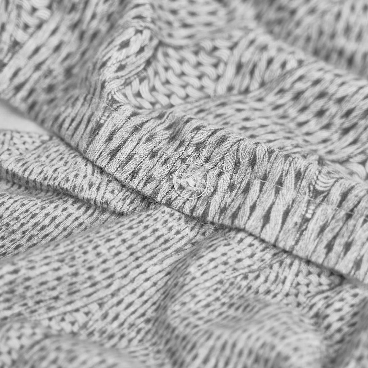 Dreamscene Chunky Knit Print Brushed Cotton Duvet Set, Grey - Double>