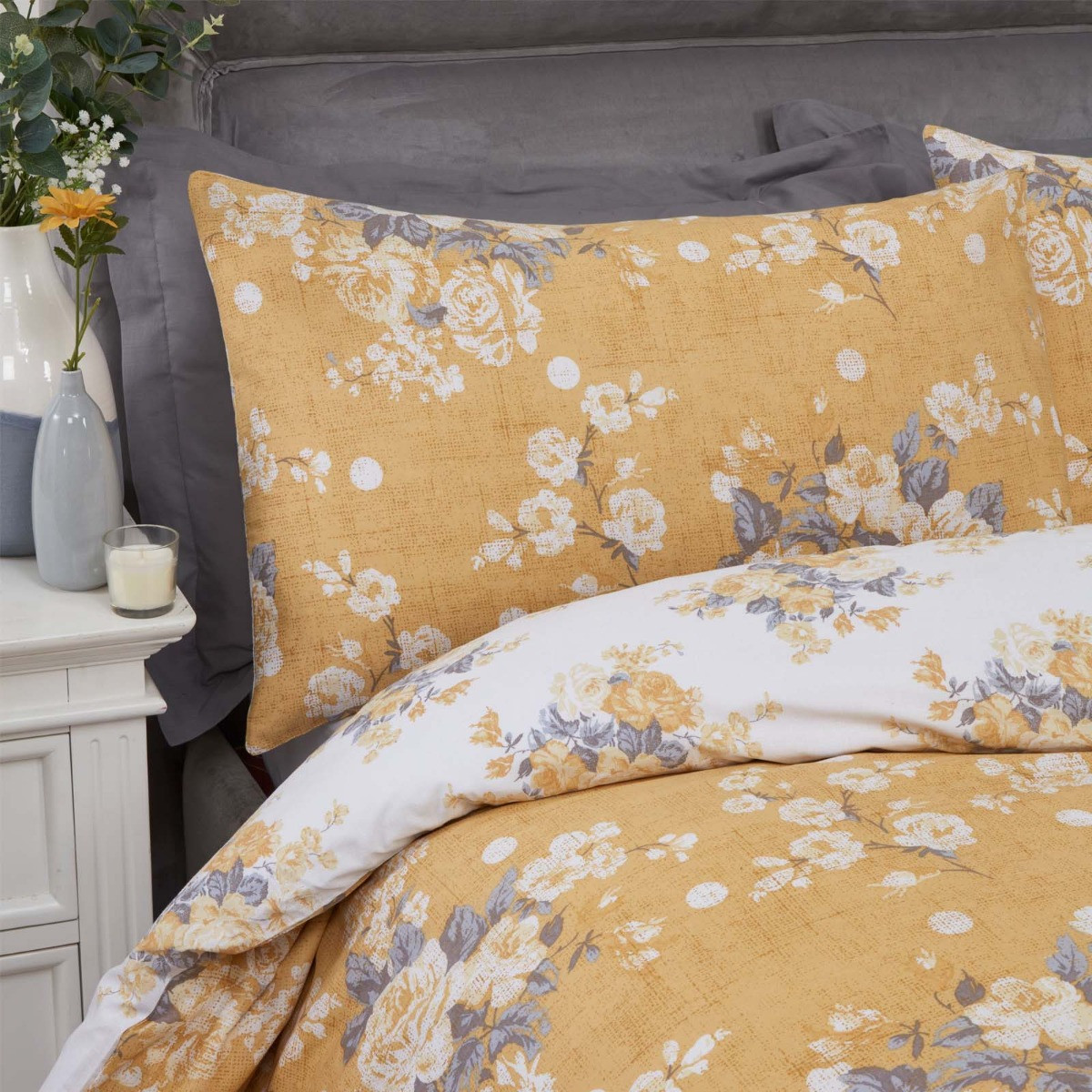 OHS English Rose Duvet Cover Set - Ochre>