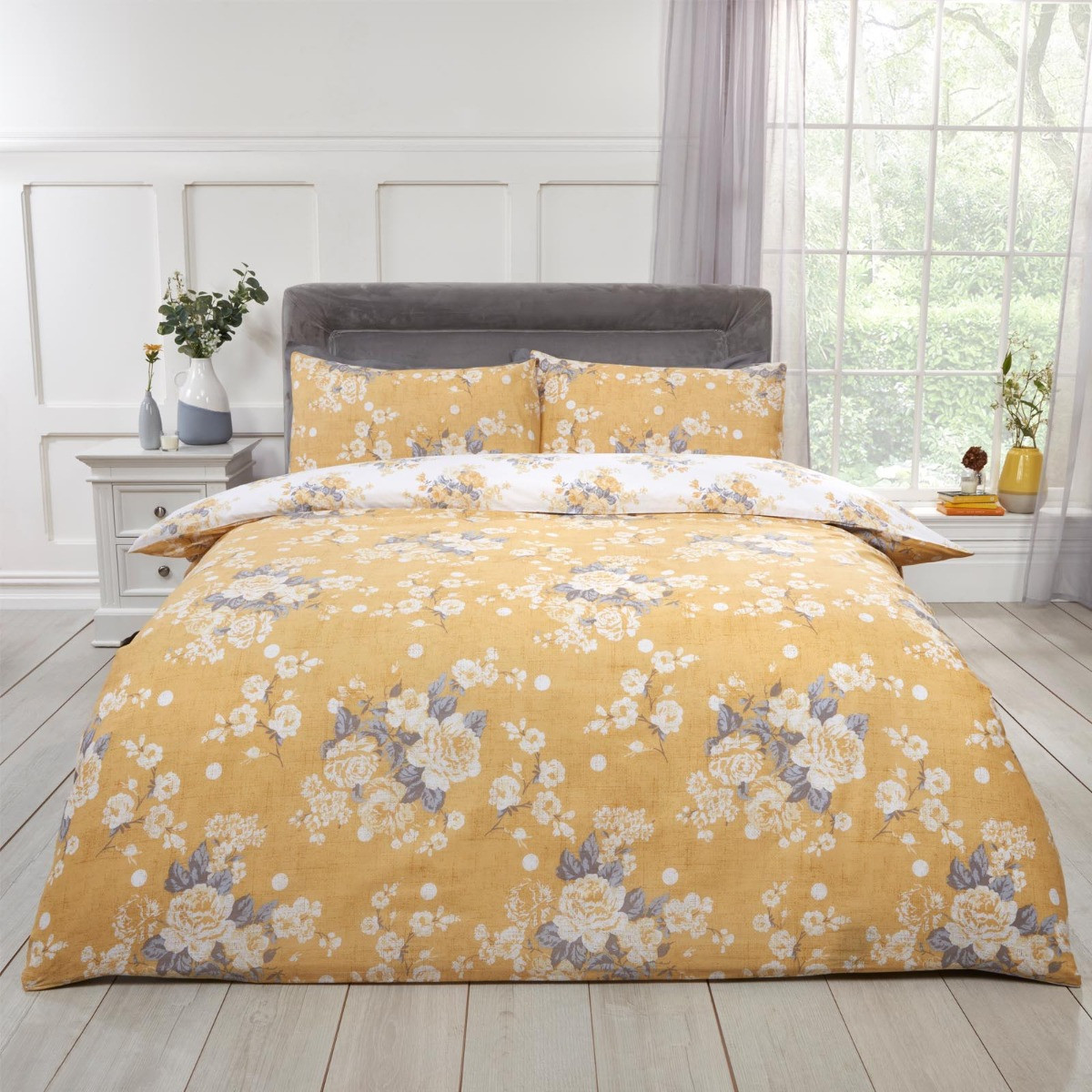 OHS English Rose Duvet Cover Set - Ochre>