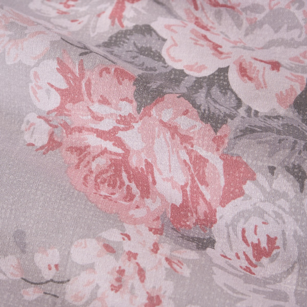 OHS English Rose Floral Duvet Set, Grey - King>