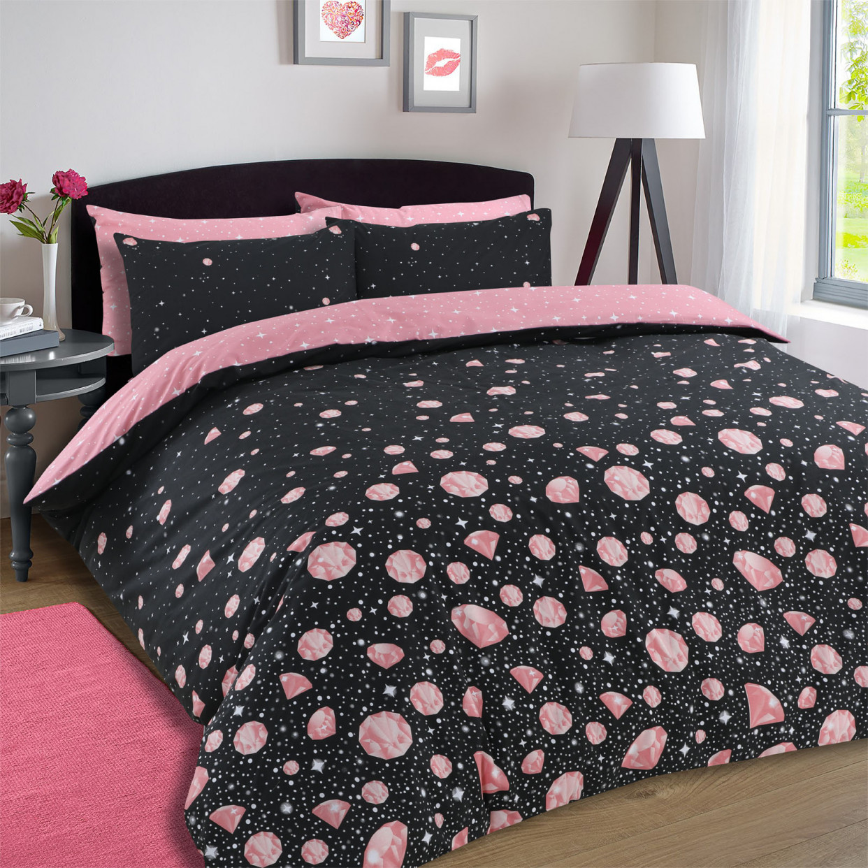 OHS Glam Duvet Set, Rose Gold - Single>