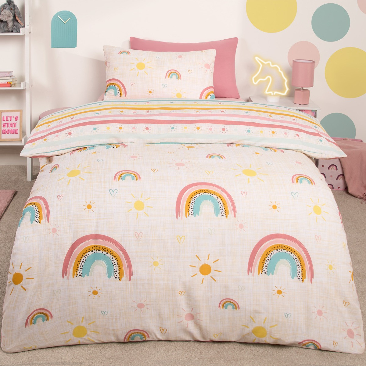 OHS Rainbow Print Duvet Set - Multi>