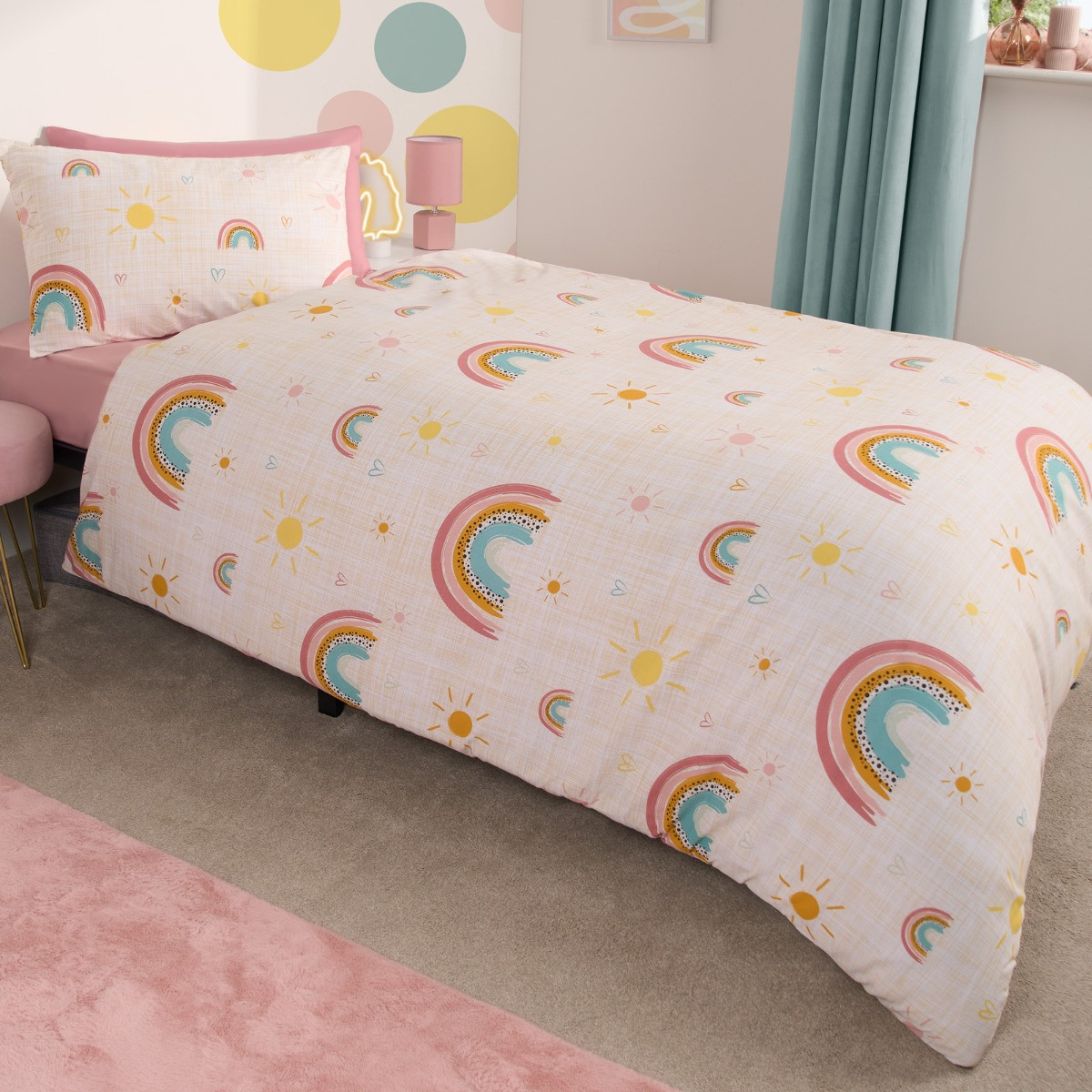 OHS Rainbow Print Duvet Set - Multi>