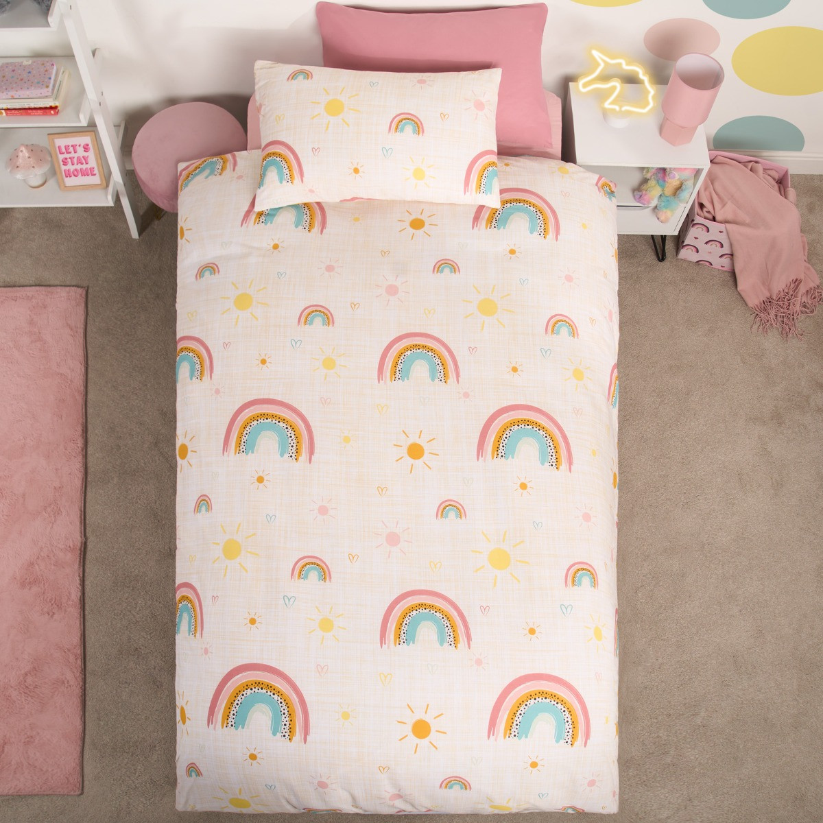 OHS Rainbow Print Duvet Set - Multi>