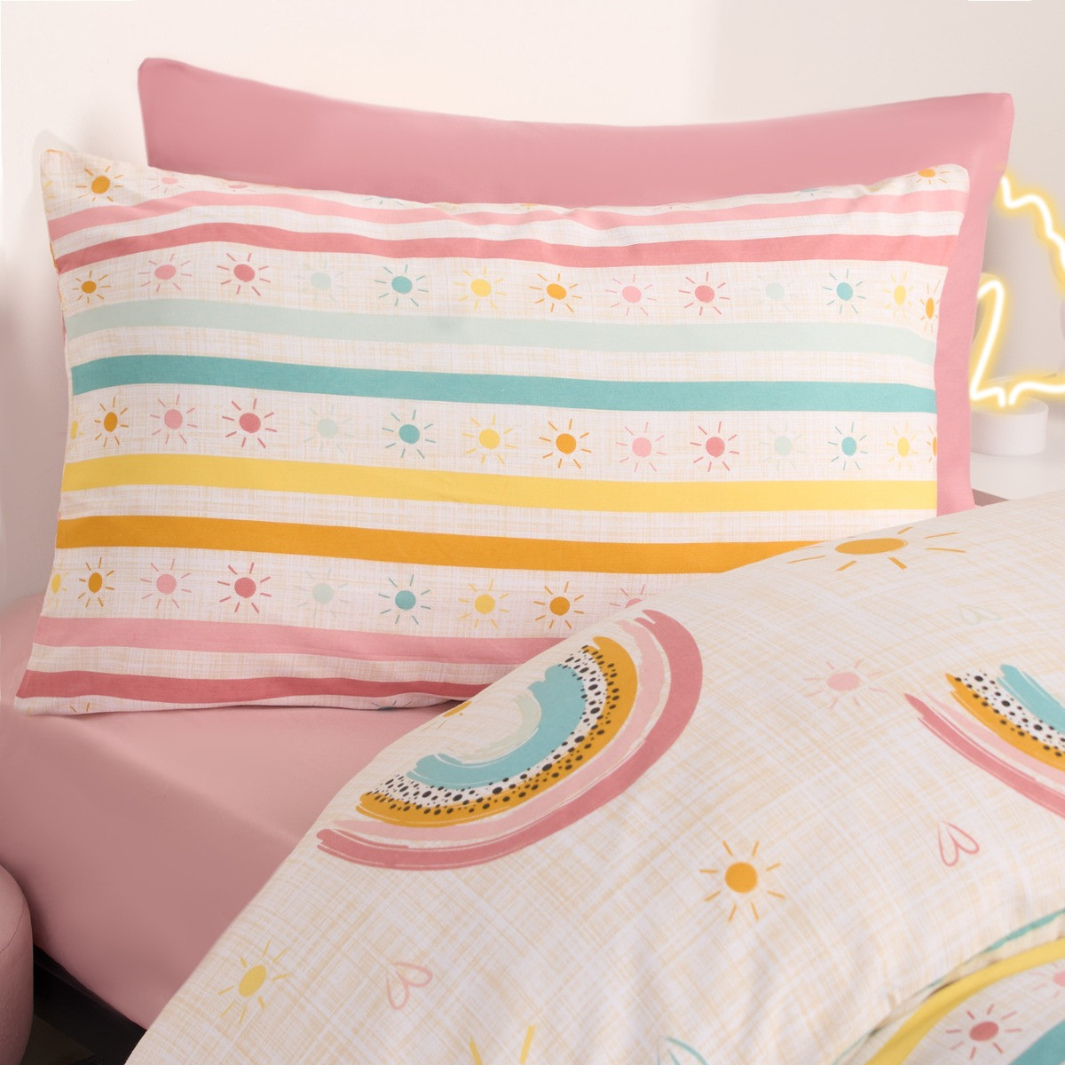OHS Rainbow Print Duvet Set - Multi>