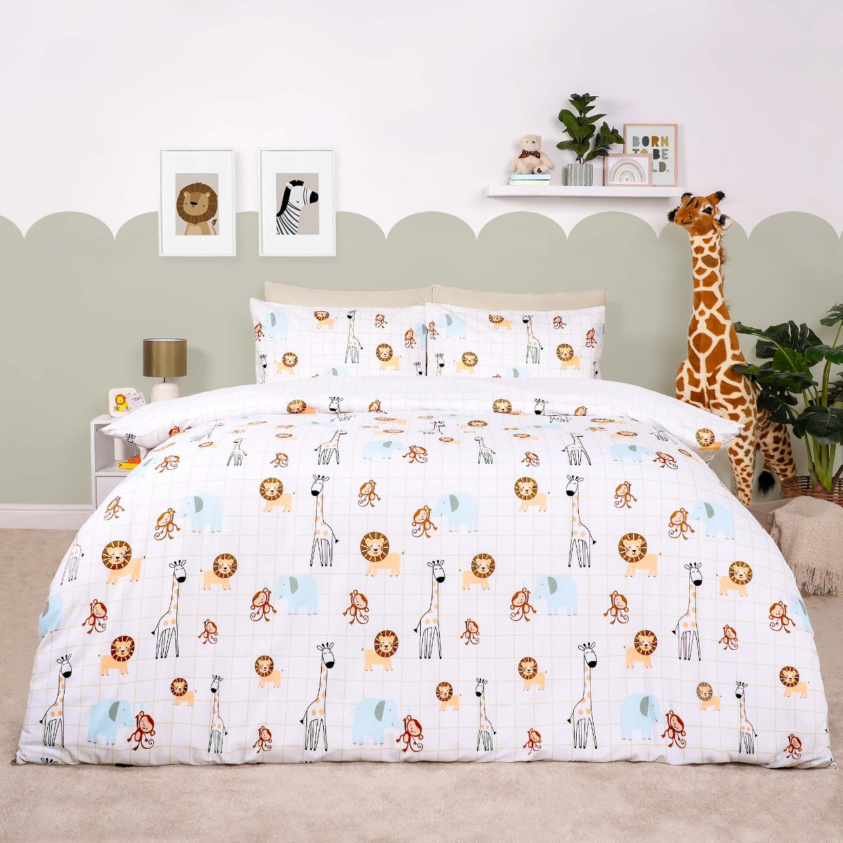 Dreamscene Safari Jungle Print Duvet Cover Set Natural