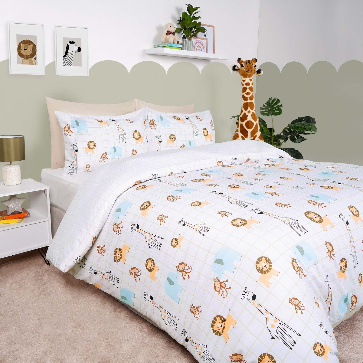 Dreamscene Safari Jungle Print Duvet Cover Set Natural